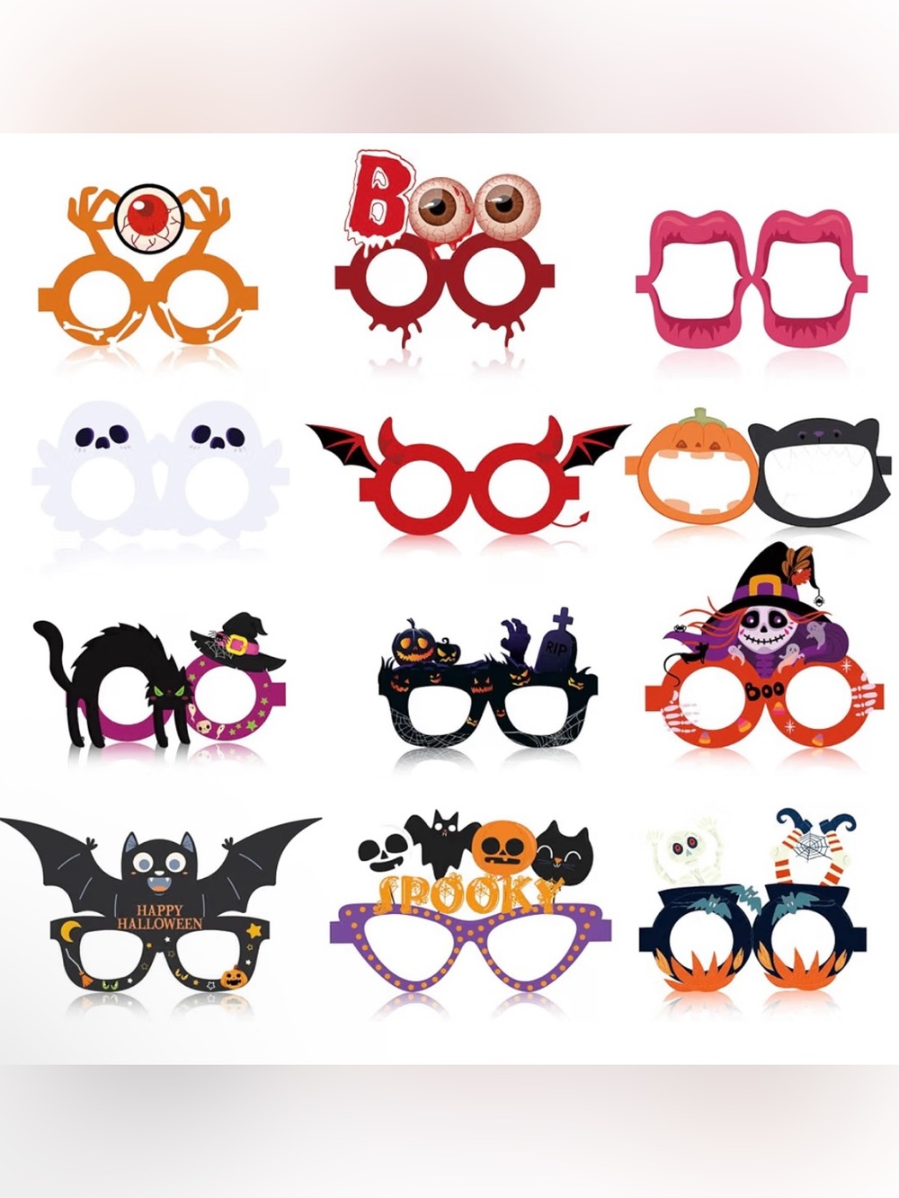 Halloween Party Favors - 12 PCS Paper Eyeglasses